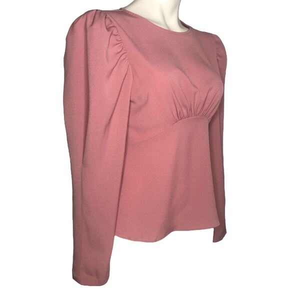 Express Mauve Seamed Puff Sleeve Top - Size Extra Small (XS) - Picture 3 of 10